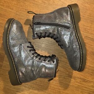 Dr. Martens Iridescent Black Lace-Up Combat Boots